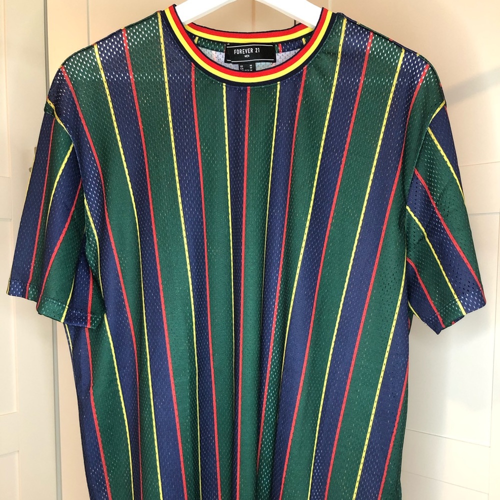 Forever21 Striped mesh top